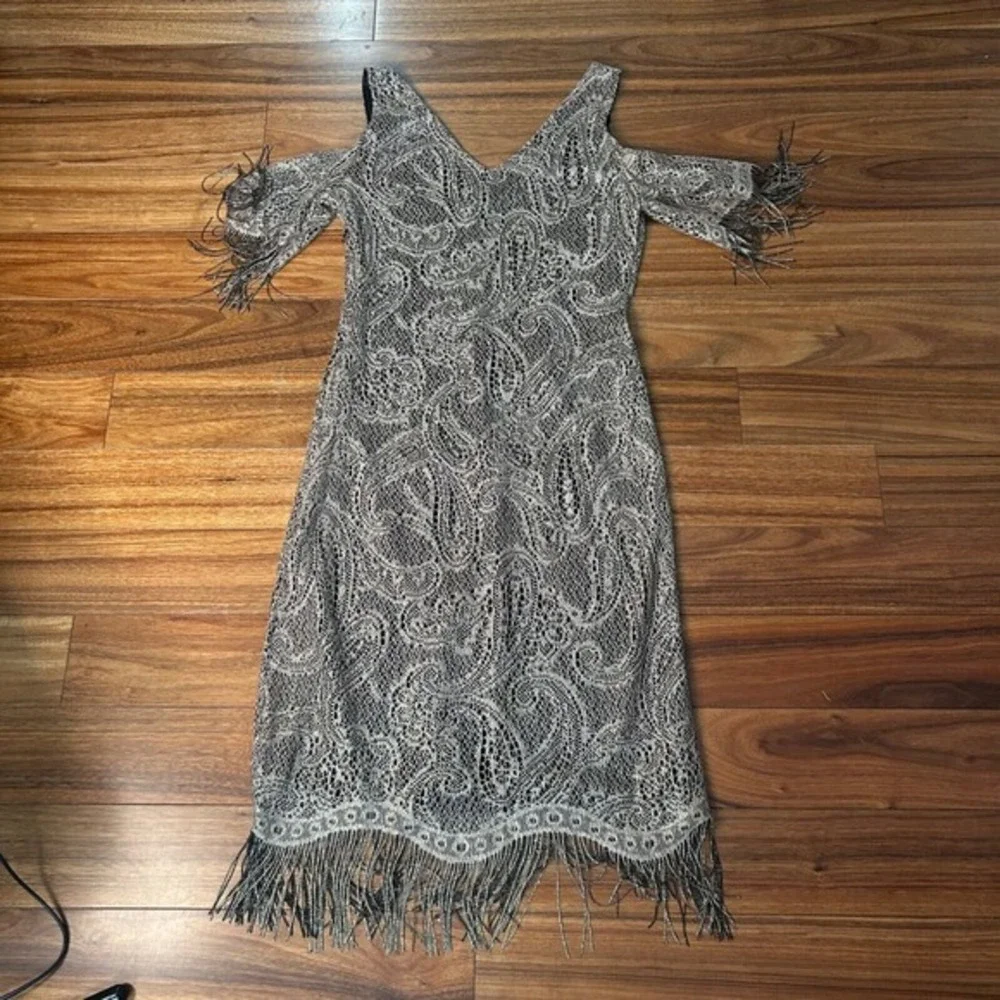 Venus Lace Dress Cold Shoulder‎ Fringe Party Cocktail Dress